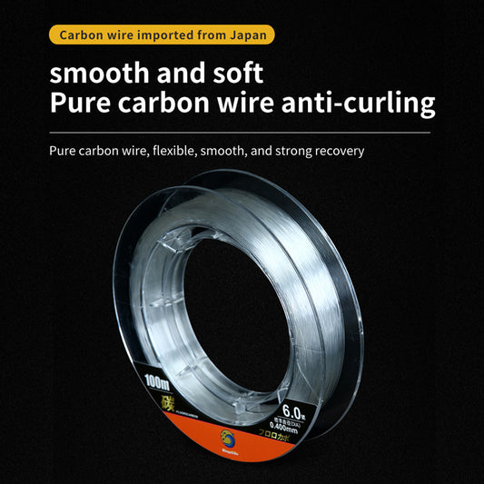 BingoLife Japanese 100% Pure Fluorocarbon Leader Line 110 Yard Clear