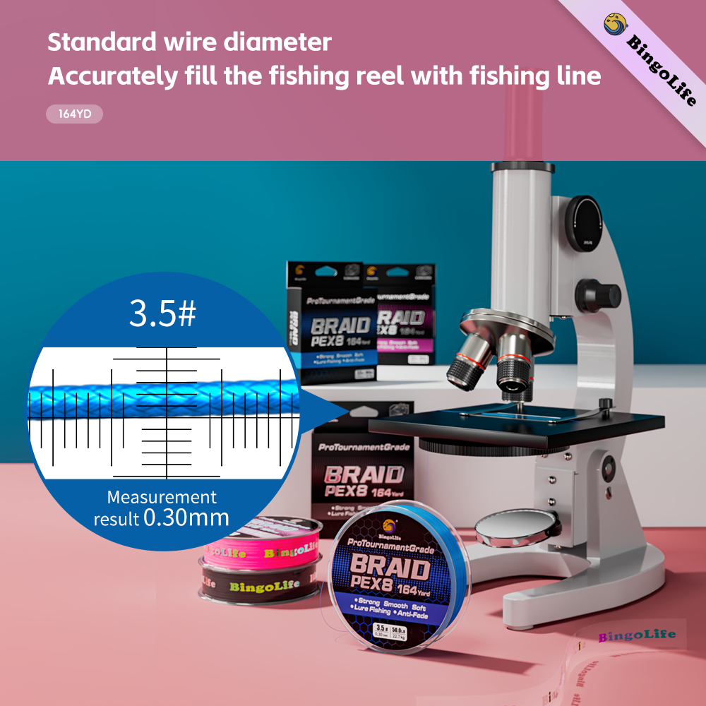 Bingolife Pro Tournament Grade Anti-Fade PEX8 Braid Line Black 164 YDS