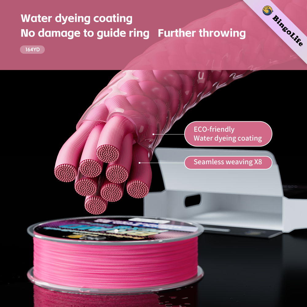 Bingolife Pro Tournament Grade Anti-Fade PEX8 Braid Line Black 164 YDS